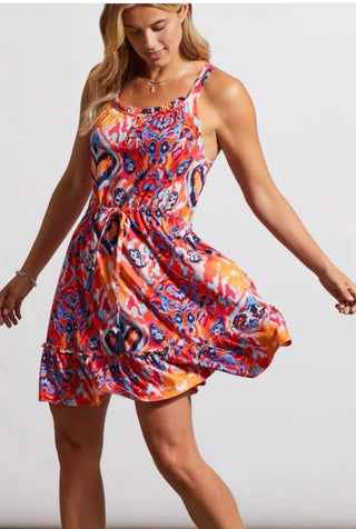 Tribal Sleeveless poppy red dress