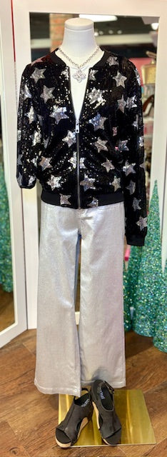 CharlieB Shimmer Silver Pants