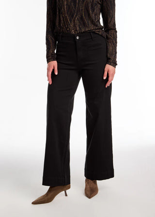 FDJ Olivia Black Wash Wide Leg Denim