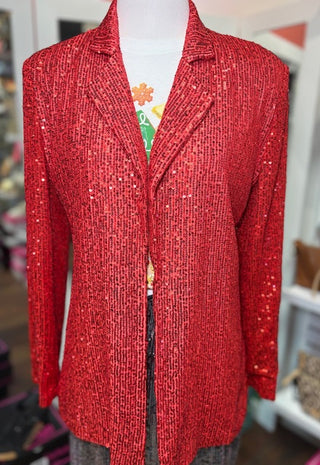 W.A.Y Sequin Red Blazer