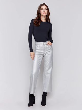 CharlieB Shimmer Silver Pants